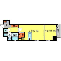 Aden京町堀イースト 1LDKの間取図画像