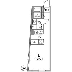 ゼスティ駒沢大学2 1Kの間取図画像