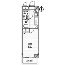 アーデン新大阪 11階1Kの間取り