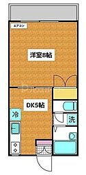 清和レジデンス 1DKの間取図画像