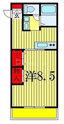 メゾン・ド・レスポワール 1DKの間取図画像