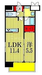 ユ.ガニュー 1LDKの間取図画像