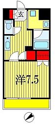 金子ビル 1Kの間取図画像