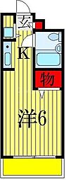 アピス東船橋 1Kの間取図画像