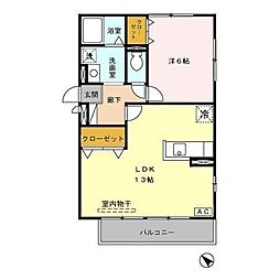 ウィステリア 1LDKの間取図画像