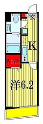 カルム西船橋 1Kの間取図画像