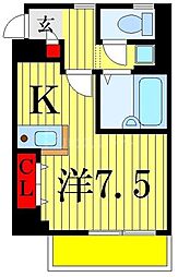 市川プラザ ワンルームの間取図画像