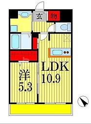 ＬＵＭＩＥＲＥ 2階1LDKの間取り