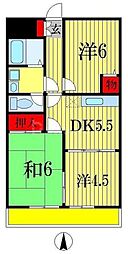 ライトコート宅寿 1階3DKの間取り