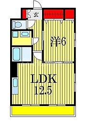 メゾン・ド・レスポワール 1階1LDKの間取り