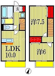 グレーリング 1階2LDKの間取り