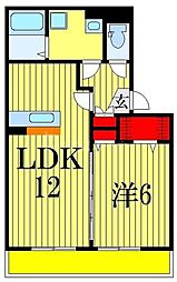 ゲートパレス 1階1LDKの間取り