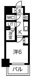 エステート金山 4階1Kの間取り