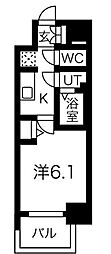 名古屋市営東山線 今池駅 徒歩5分の賃貸マンション 8階1Kの間取り