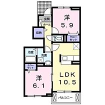 岡山県岡山市南区植松（賃貸アパート2LDK・1階・53.84㎡） その2