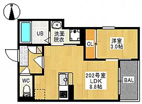 岡山県岡山市北区出石町1丁目（賃貸アパート1LDK・2階・30.00㎡） その2