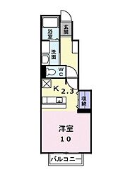 JR吉備線 備前三門駅 徒歩25分の賃貸アパート 1階1Kの間取り