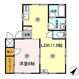 ミューズ瀬戸 1LDKの間取図画像