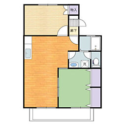 エントピア学南B 2LDKの間取図画像