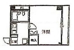 JR山陽本線 岡山駅 徒歩18分の賃貸マンション 4階1Kの間取り