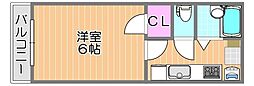 コーポラス須磨 2階1Kの間取り