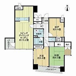 ライオンズマンション岡山医大東 6階2SLDKの間取り