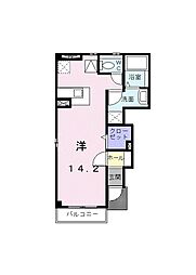 プリムローズC棟 ワンルームの間取図画像