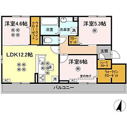BLISS COURT II 2階3LDKの間取り