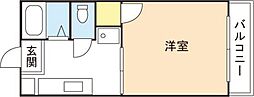 アサヒハイツ 2階1Kの間取り