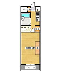 ロイヤルアクラート 1Kの間取図画像