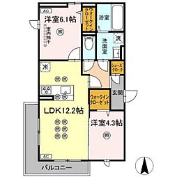 アルネオＬ 3階2LDKの間取り