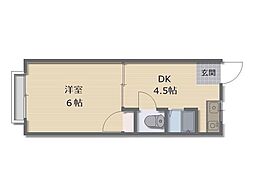 角南アパート 1DKの間取図画像