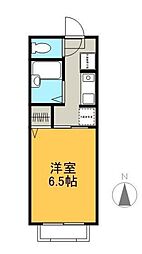 ツインコーポラスB 1Kの間取図画像