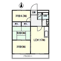 レジデンストーワ 3LDKの間取図画像