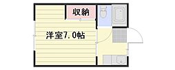 ソラータ京山B 1Kの間取図画像