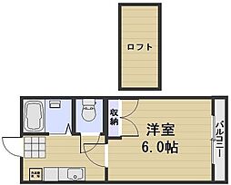 コーポ太陽津島 1Kの間取図画像