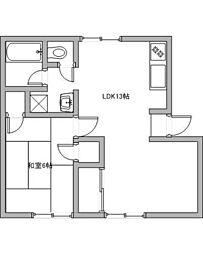 レインボーハイツ今B 1LDKの間取図画像