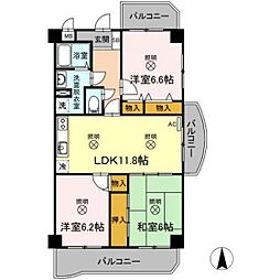 パークサイドヒラタ 3LDKの間取図画像