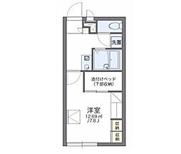 レオパレス伊料 1Kの間取図画像