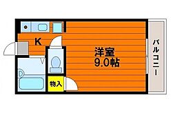 ウィステリア 1Kの間取図画像