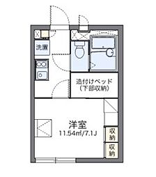 レオパレスバロン 1Kの間取図画像