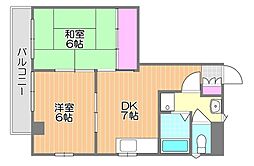 モアパレス 2DKの間取図画像