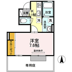 クレアメゾン 1Kの間取図画像