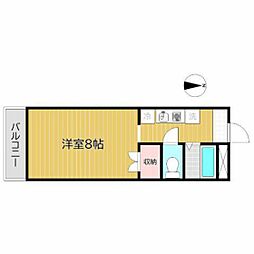スカイアロー 1Kの間取図画像