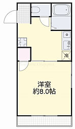 富田ハイツ 1Kの間取図画像