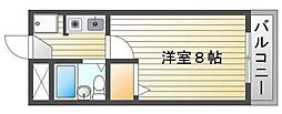 セゾンHoukan 1Kの間取図画像
