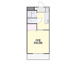 グランディス 1Kの間取図画像