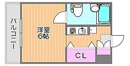 ラ・メール撫川 1Kの間取図画像