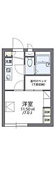 レオパレス如月 1Kの間取図画像