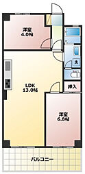 パークヒルズ奥田 2LDKの間取図画像